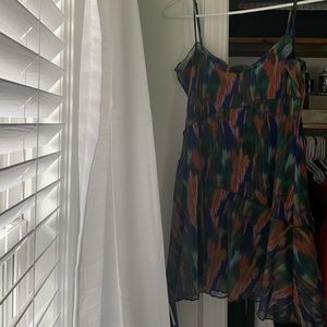 UO Moxie Mesh Slip Mini Dress